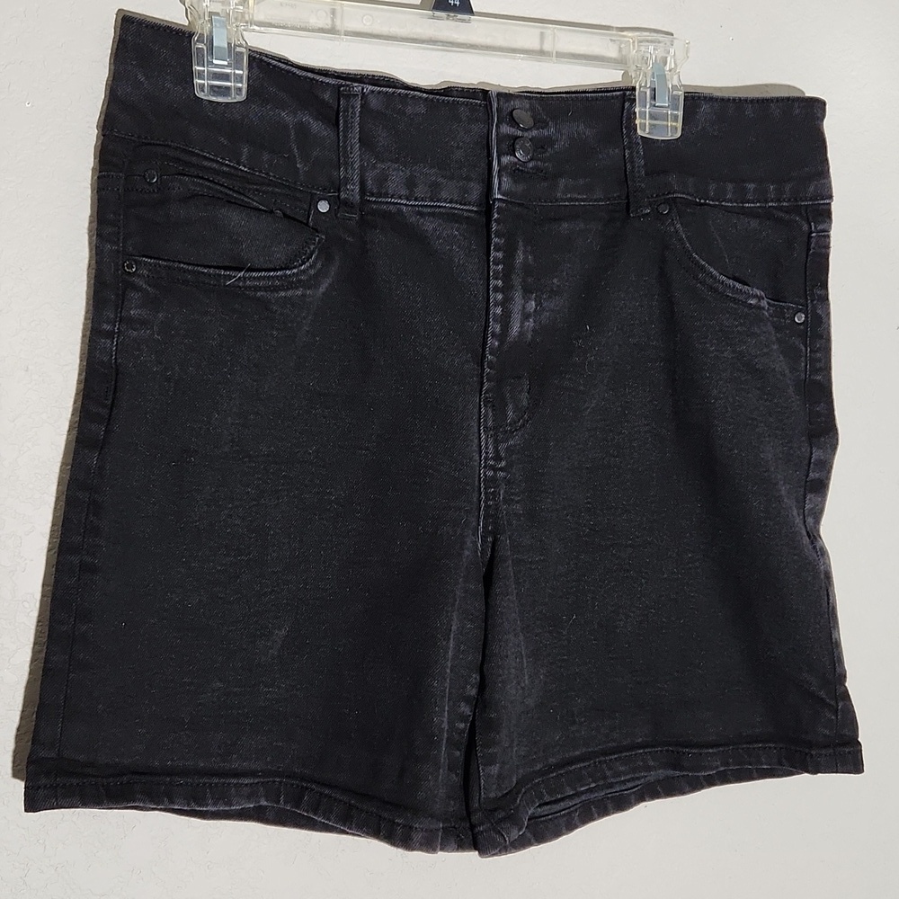 Rachel Roy Shorts Womens Size 14 Size 32 Black Denim Jean Shorts Bermuda